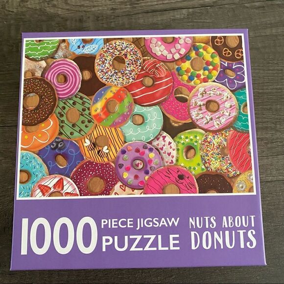𝅺1000 Piece Jigsaw Puzzle Nuts About Donuts Colorful Fun Puzzle - Picture 1 of 5